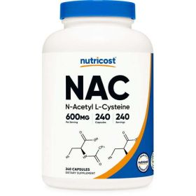 Nutricost N-Acetyl L-Cysteine (NAC) 600mg, 240 Vegetarian Capsules, Supplement