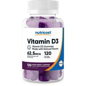 Nutricost Vitamin D3 Gummies 2,500 IU, 120 Gummies - Mixed Berry